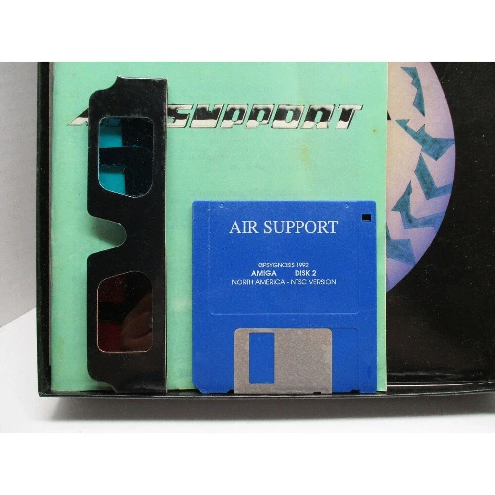 Vintage Air Support 1990 Amiga Psygnosis Video Game Boxed With Manual 3d Glasses